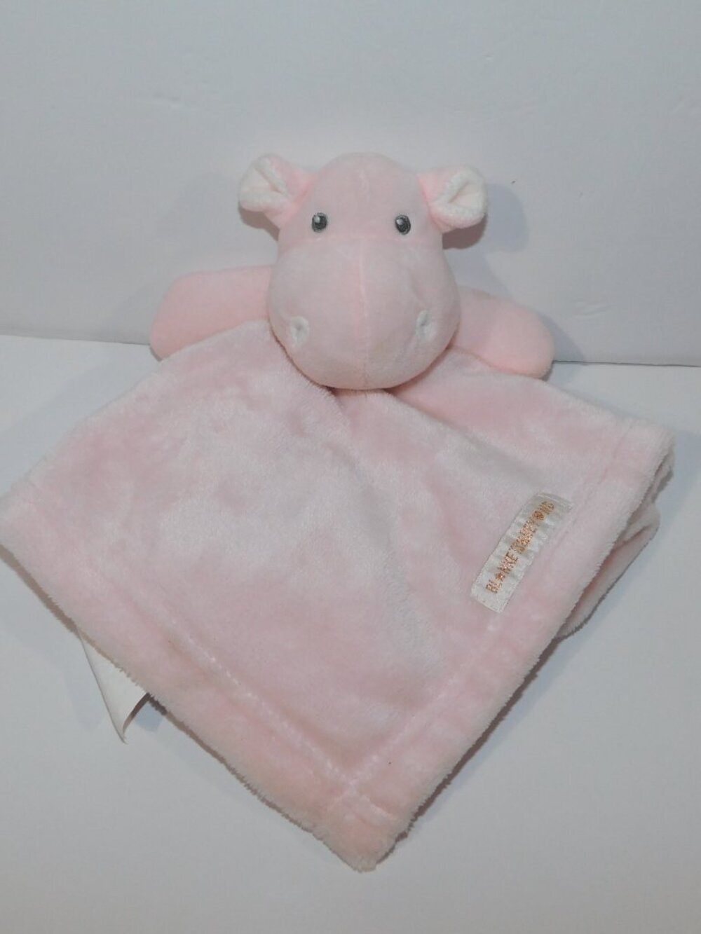 Blankets & Beyond Pink Hippo Plush Security Blanket Baby Lovey Hippopotamus - Picture 2 of 6